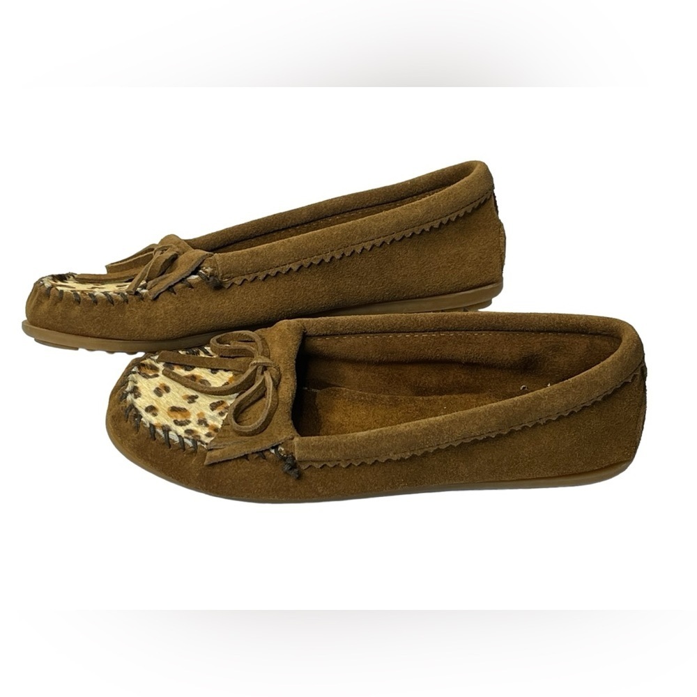 Minnetonka Calf Hair Animal Print Cheetah Soft Leather Womens 8 Mocassin Shoes‎